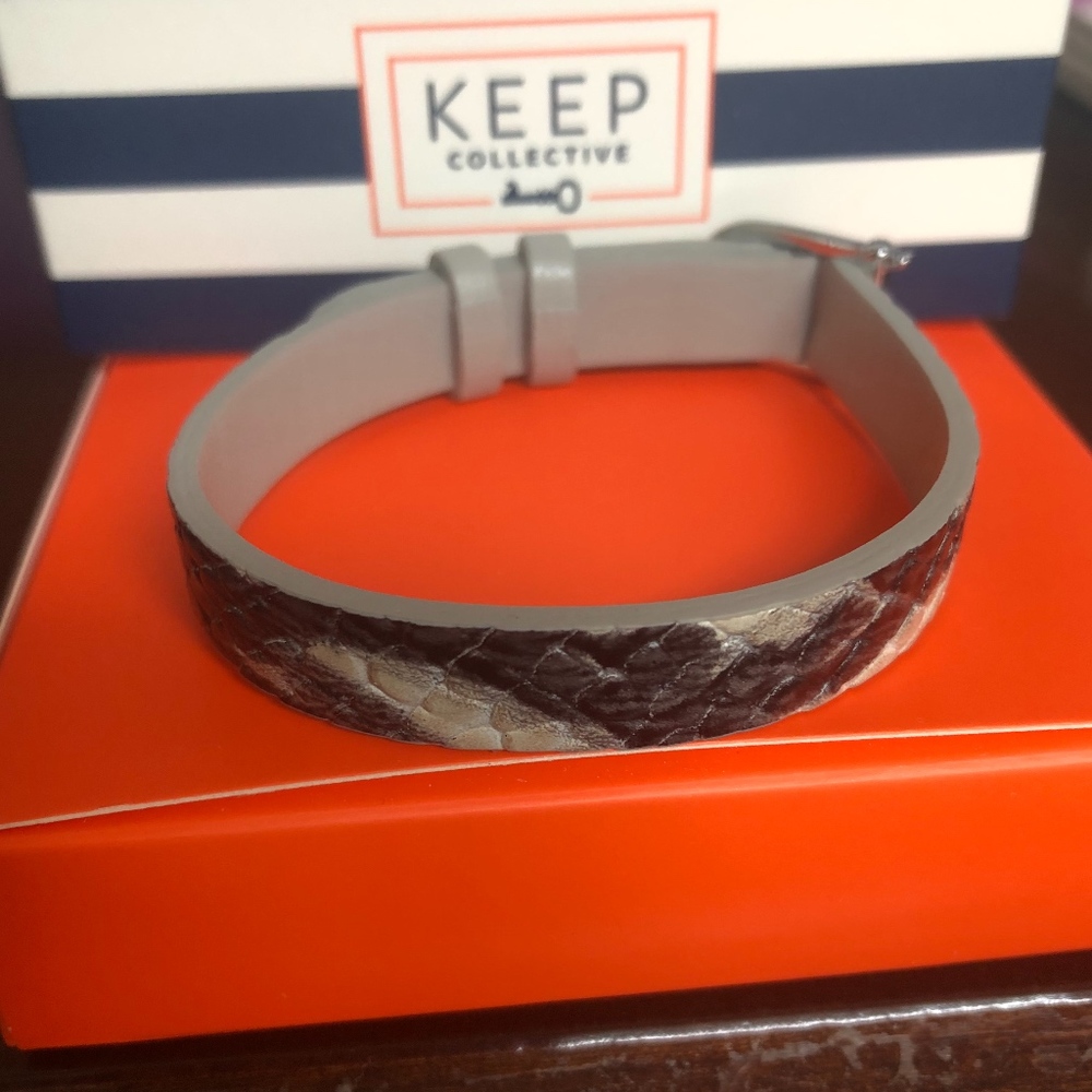 NIB Keep Collective Leather Bracelet snakeskin